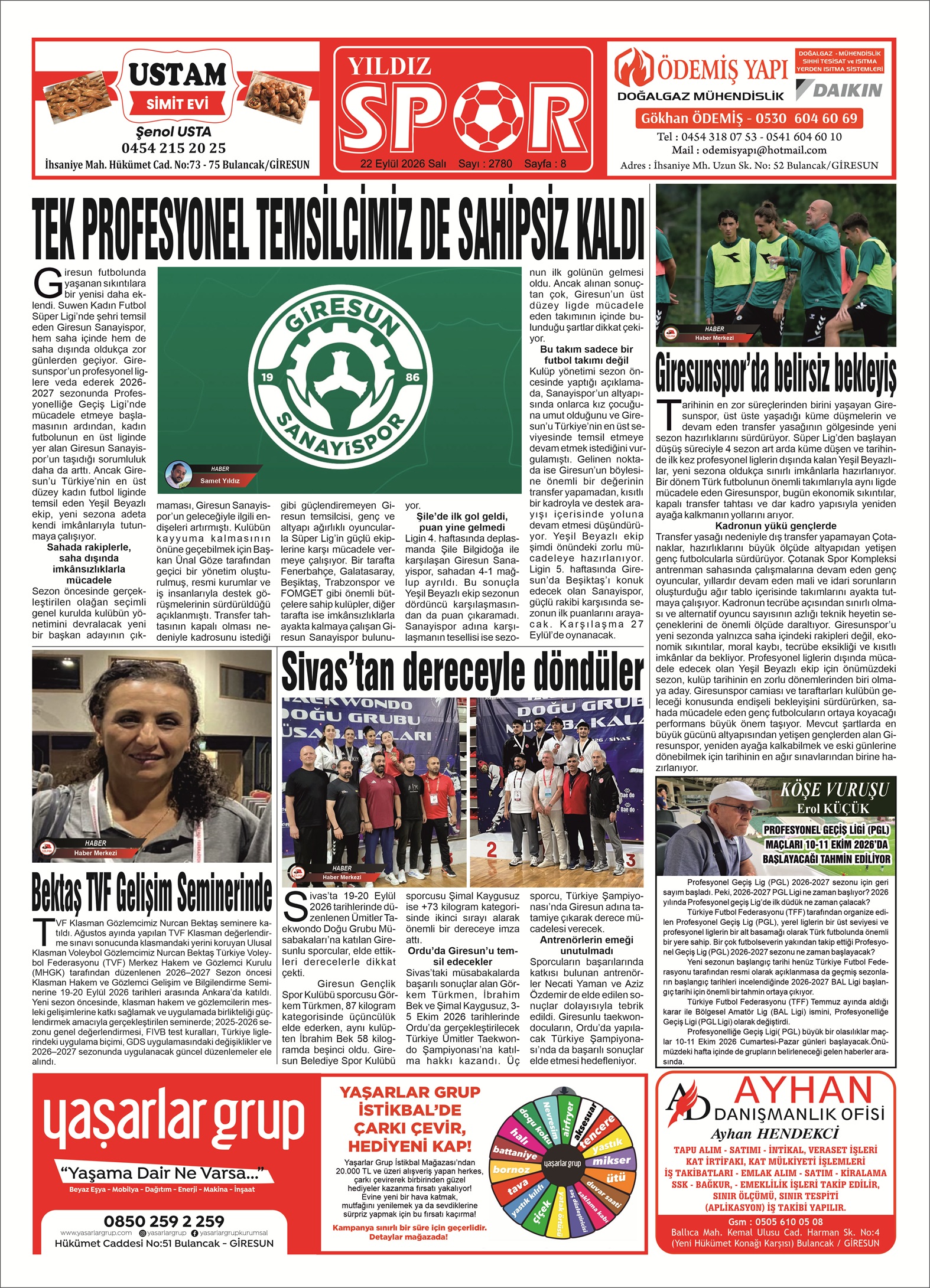 22 EYLÜL 2026 SALI — Sayfa 8