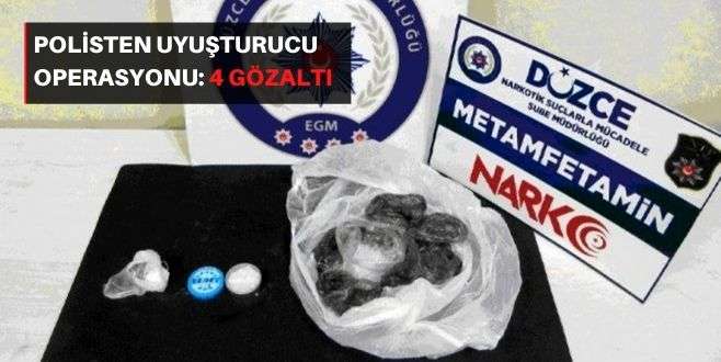 Polisten uyuşturucu operasyonu: 4 gözaltı