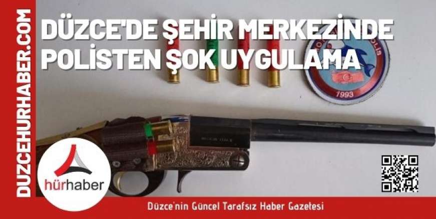 Düzce'de Şehir merkezinde polisten şok uygulama