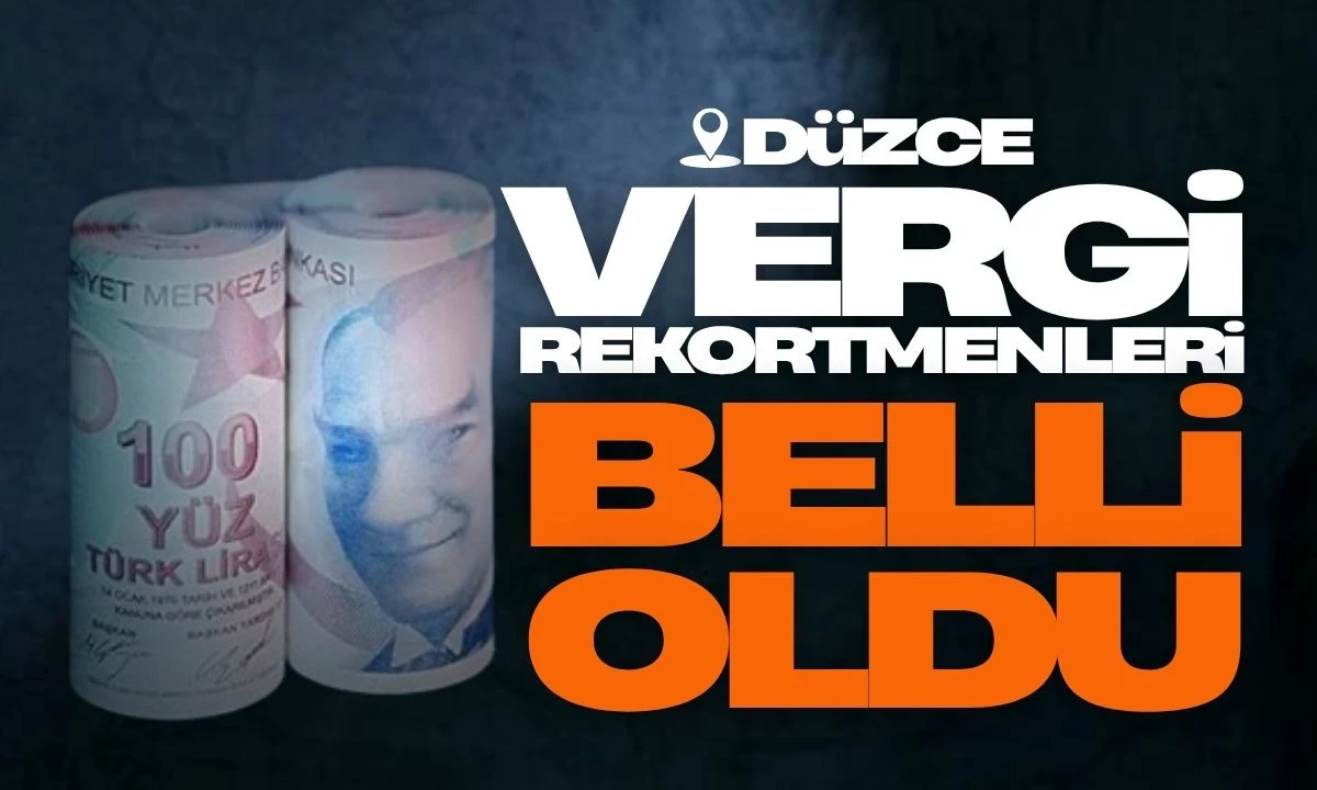 Düzce'de İlinde Vergi Rekortmenleri Listesi! Düzce Vergi Şampiyonları