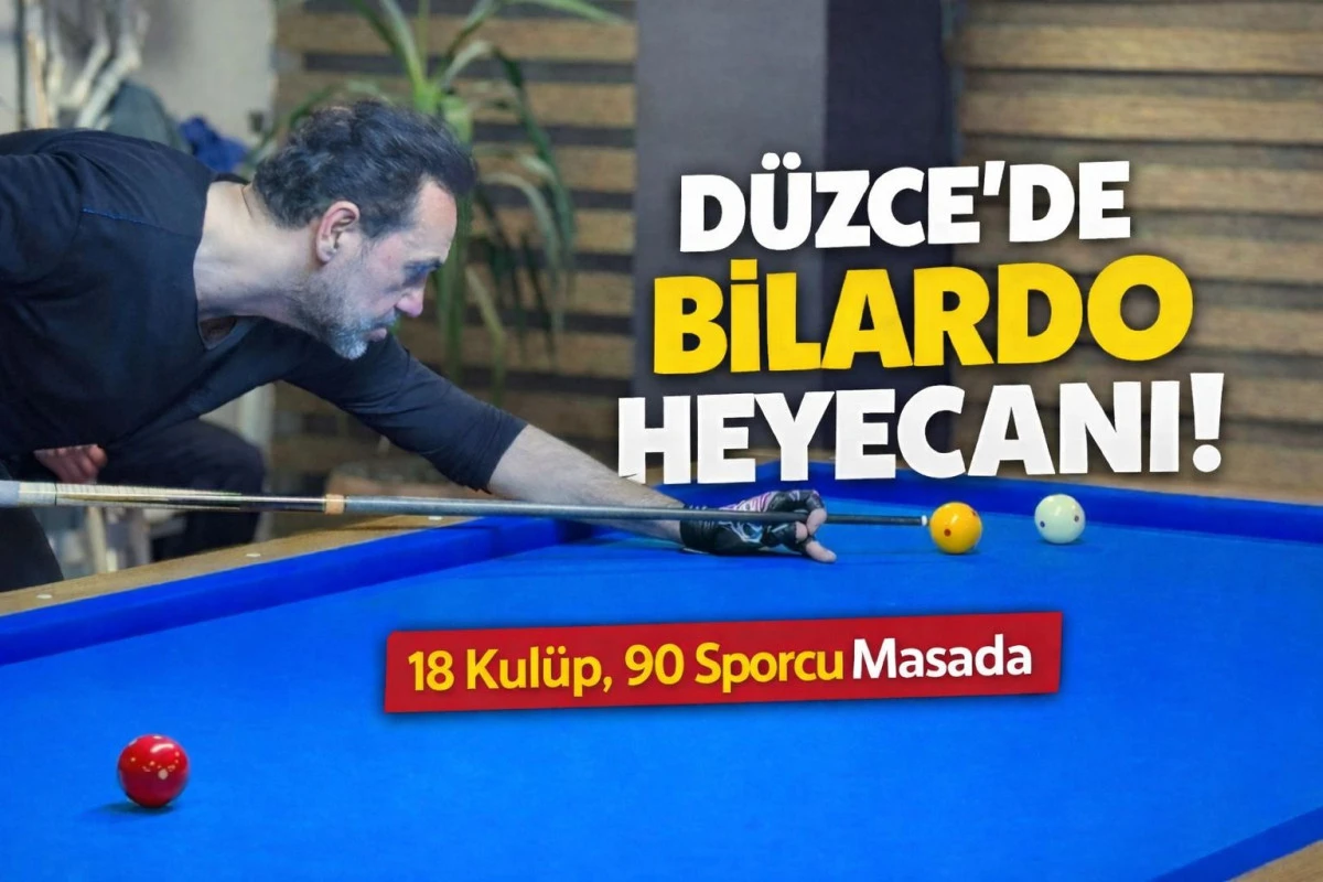“Düzce’de Bilardo Heyecanı Zirve Yaptı! 4 İlden 90 Sporcu Masada Kıyasıya Yarışıyor”