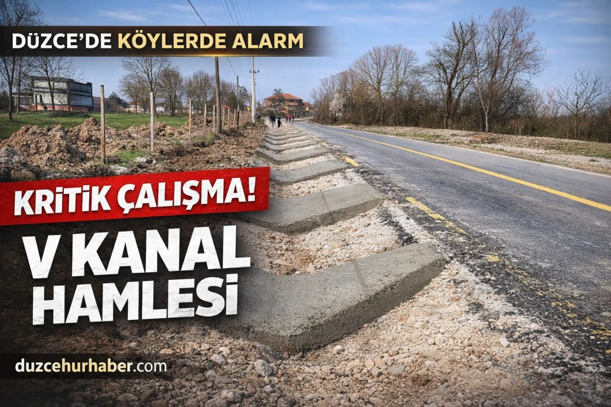Düzce’de Köyde Kritik Çalışma! Su Taşkınlarına Karşı V Kanal Hamlesi