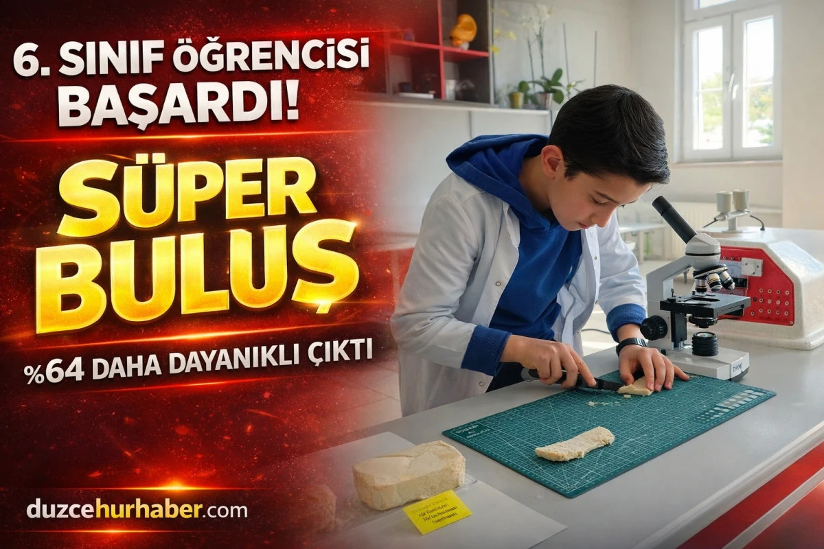 Düzce’de 6. sınıf öğrencisi %64 daha dayanıklı yalıtım geliştirdi