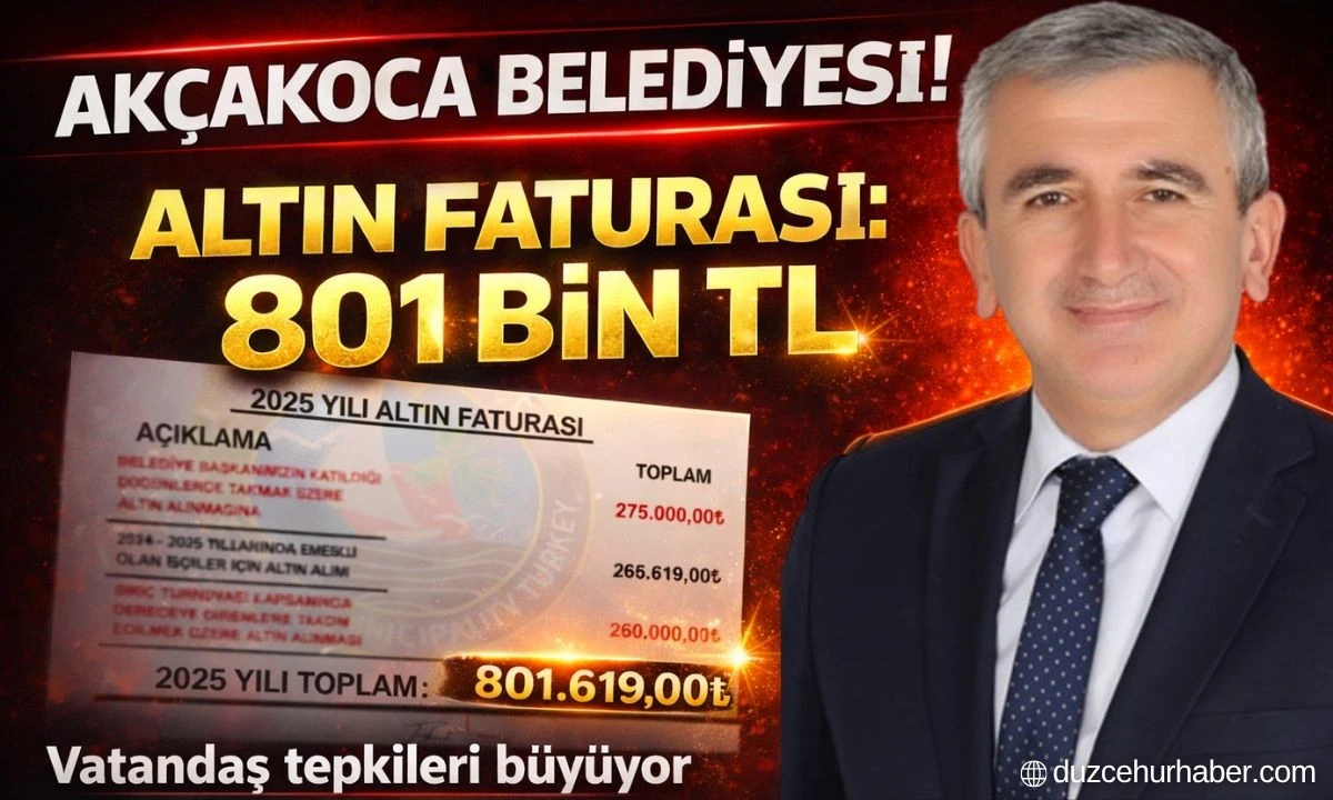 Akçakoca Belediyesi'nin altın harcaması tartışması büyüyor