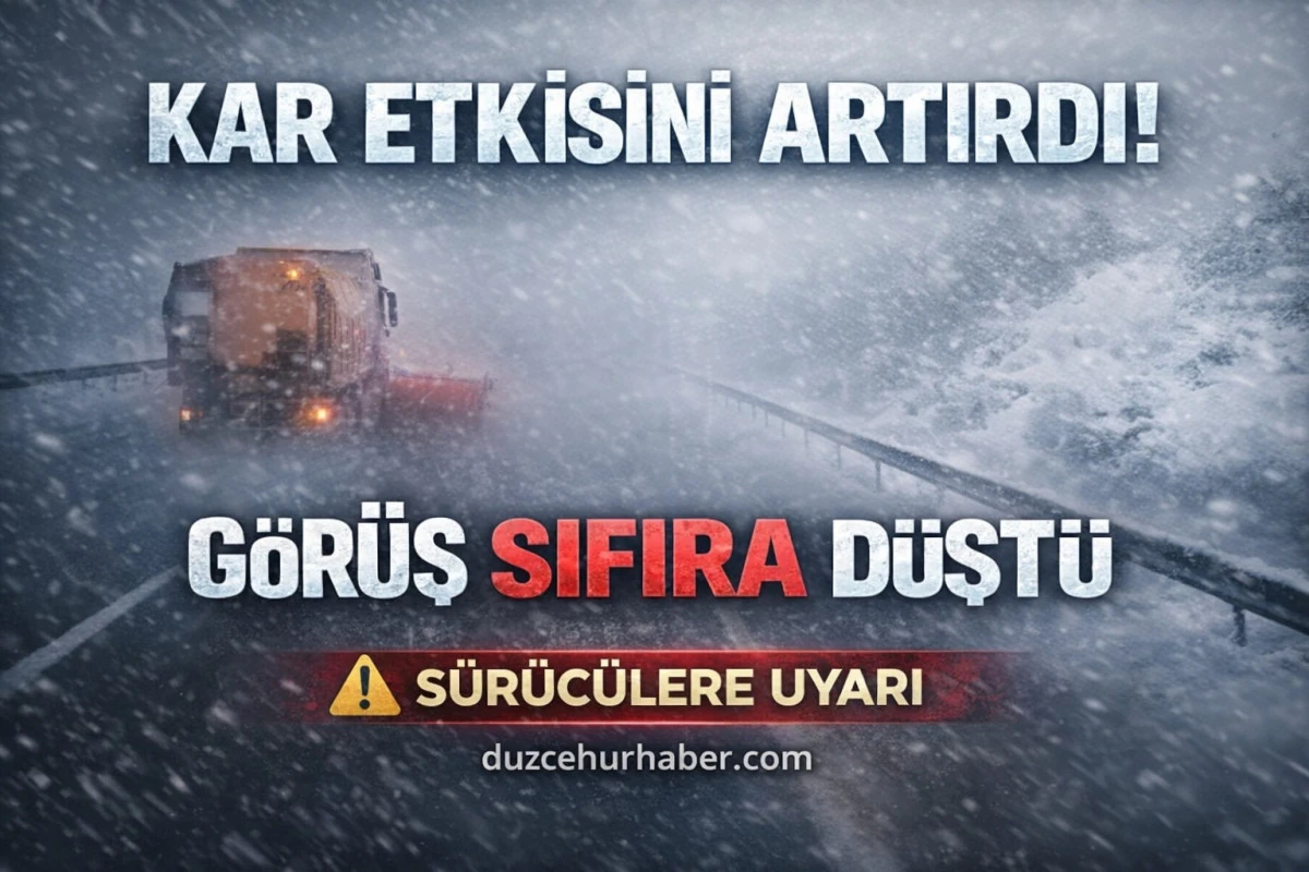 Bolu’da Yoğun Kar! TEM Otoyolu’nda Görüş Mesafesi Düştü