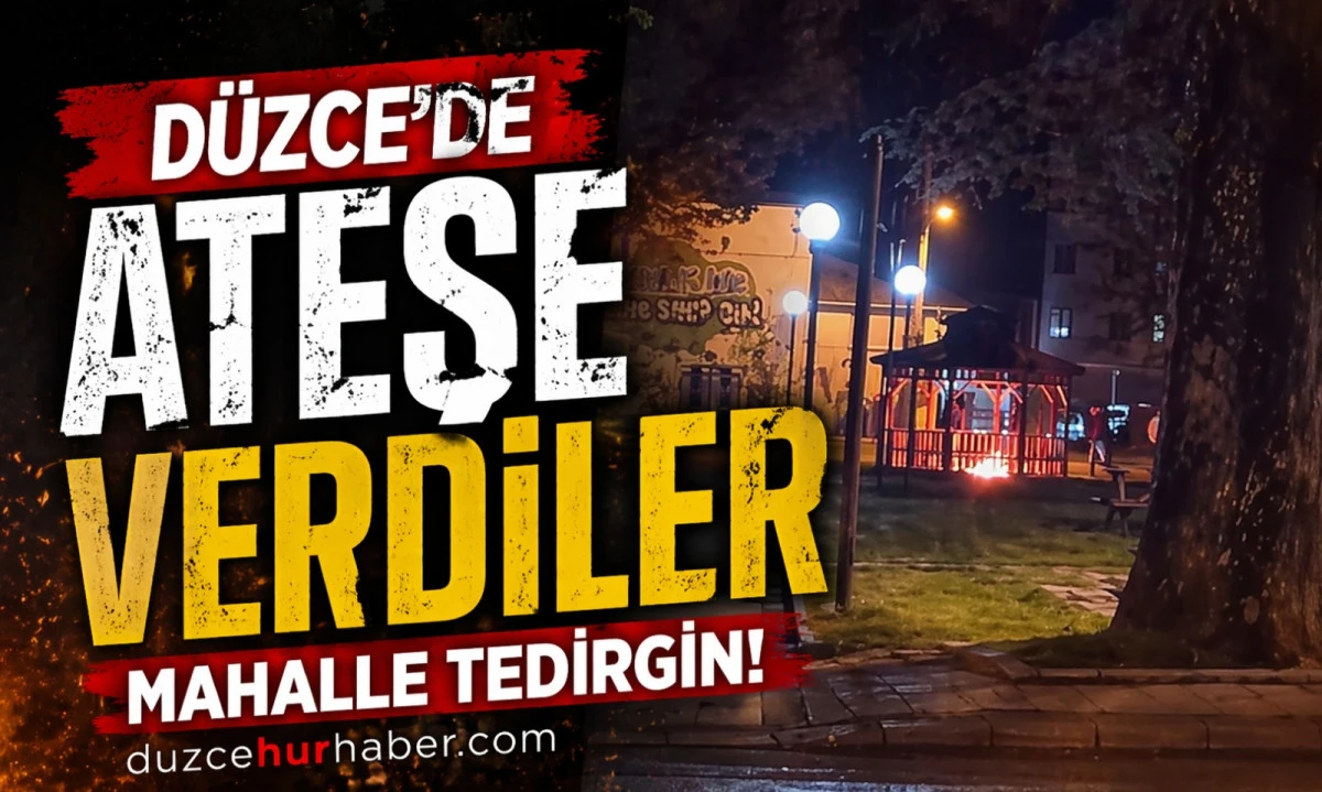 Düzce’de Korkutan Gece! Kamelyada Ateş Yakıldı, Mahalle Tedirgin Oldu