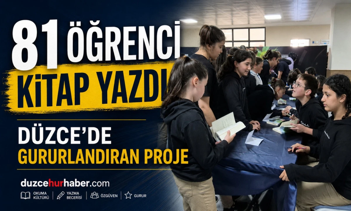 Düzce’de Ortaokul Öğrencilerinden Büyük Başarı: 81 Öğrenci Kitap Yazdı