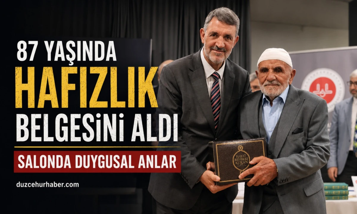 87 Yaşında Hafızlık Belgesini Aldı… Salondan Büyük Alkış Yükseldi