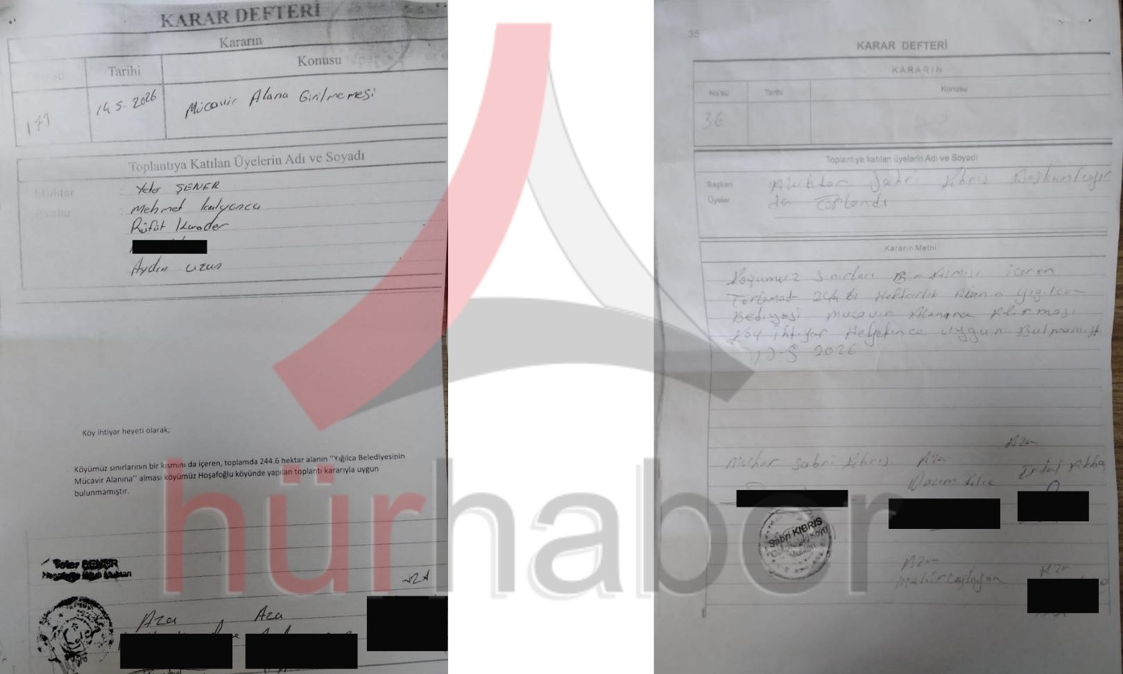 Karar defterine yansıyan kayıtlarda, bazı köy ihtiyar heyetlerinin ilgili alanın belediye mücavir sınırlarına dahil edilmesini “uygun bulunmamıştır” kararıyla reddettiği görüldü.