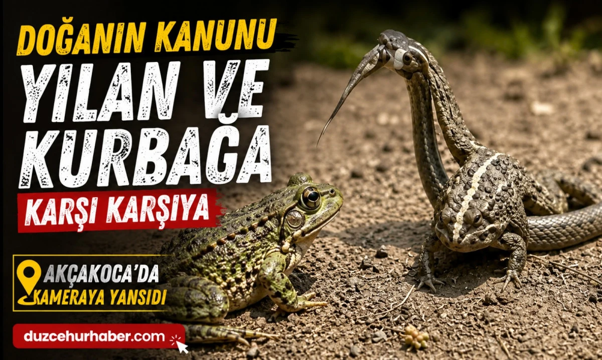 Akçakoca’da Doğanın Kanunu Kamerada: Yılanın Kurbağa Avı Görüntülendi