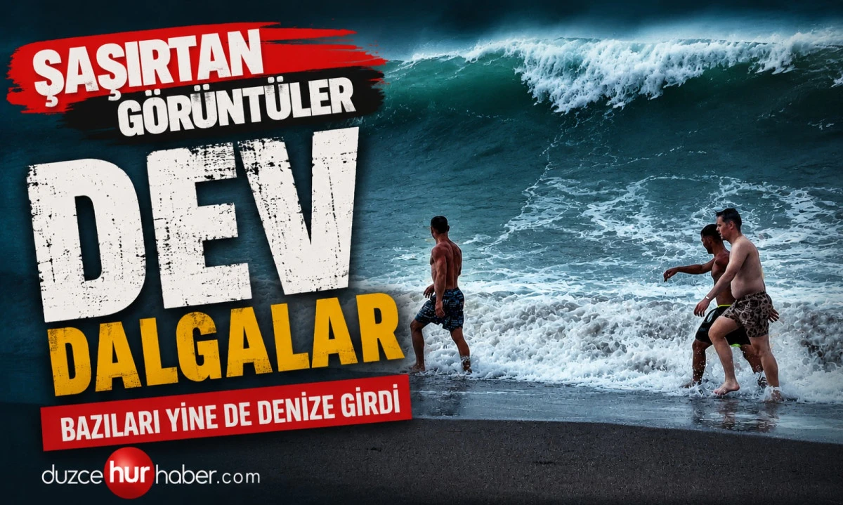 Yüksek Dalgalar Sahilde Dikkat Çekti