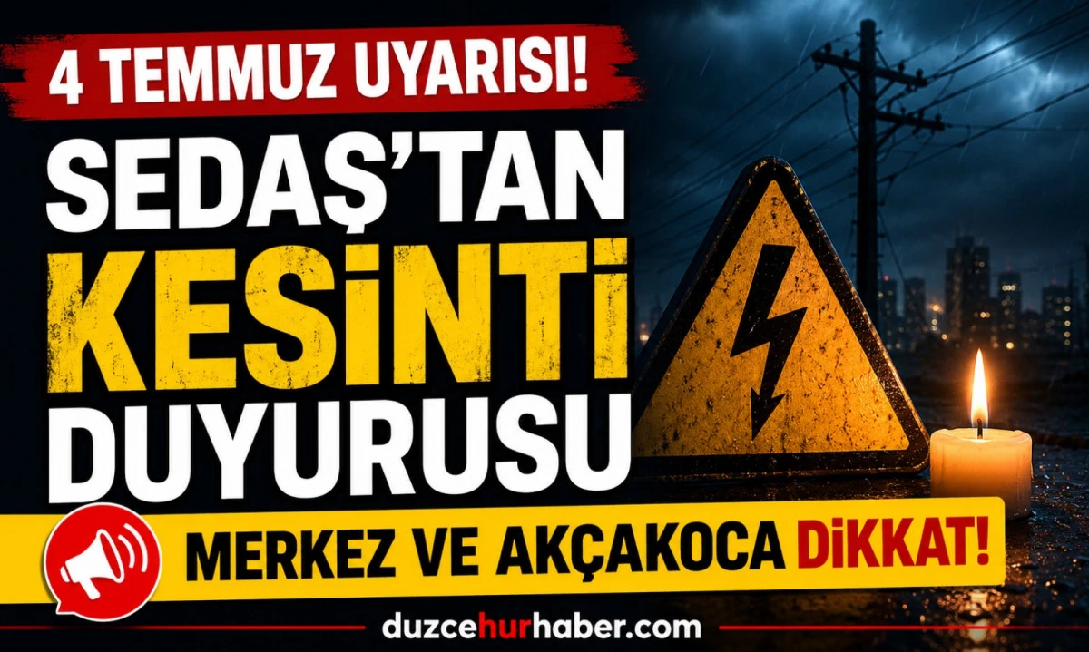 Düzce elektrik kesintisi 4 Temmuz: SEDAŞ'tan yeni uyarı