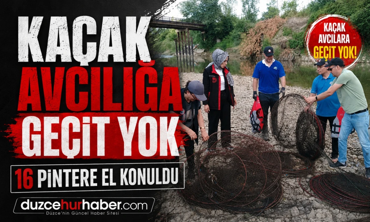 Melen Çayı'nda Kaçak Avcılığa Geçit Yok! 16 Pintere El Konuldu