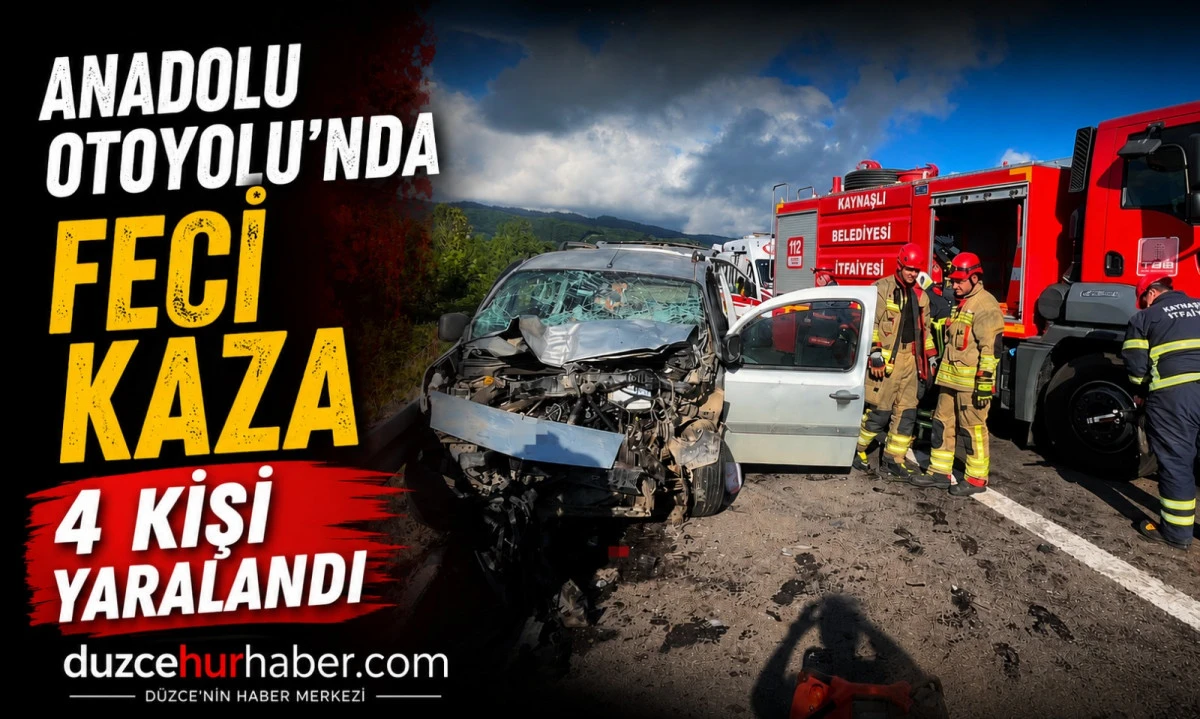 Anadolu Otoyolu'nda Feci Kaza: Araçta Sıkışan 4 Kişi Yaralandı