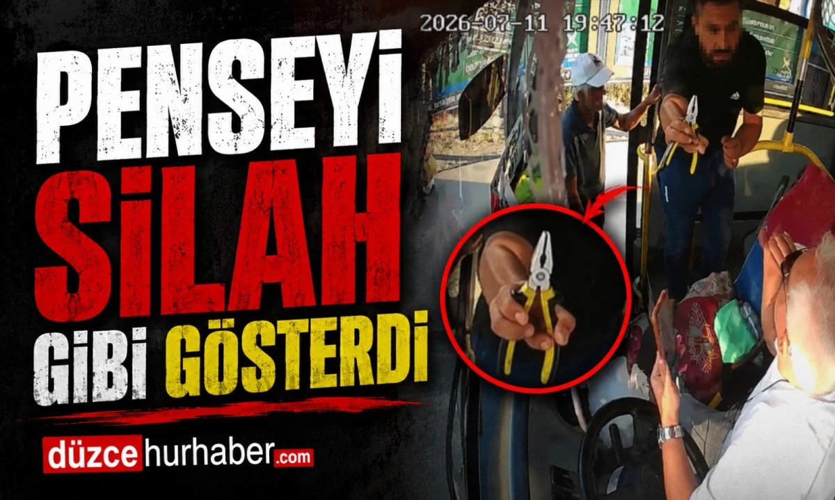 Penseyi Silah Gibi Gösterip Otobüs Şoförünü Tehdit Etti, Yakalandı