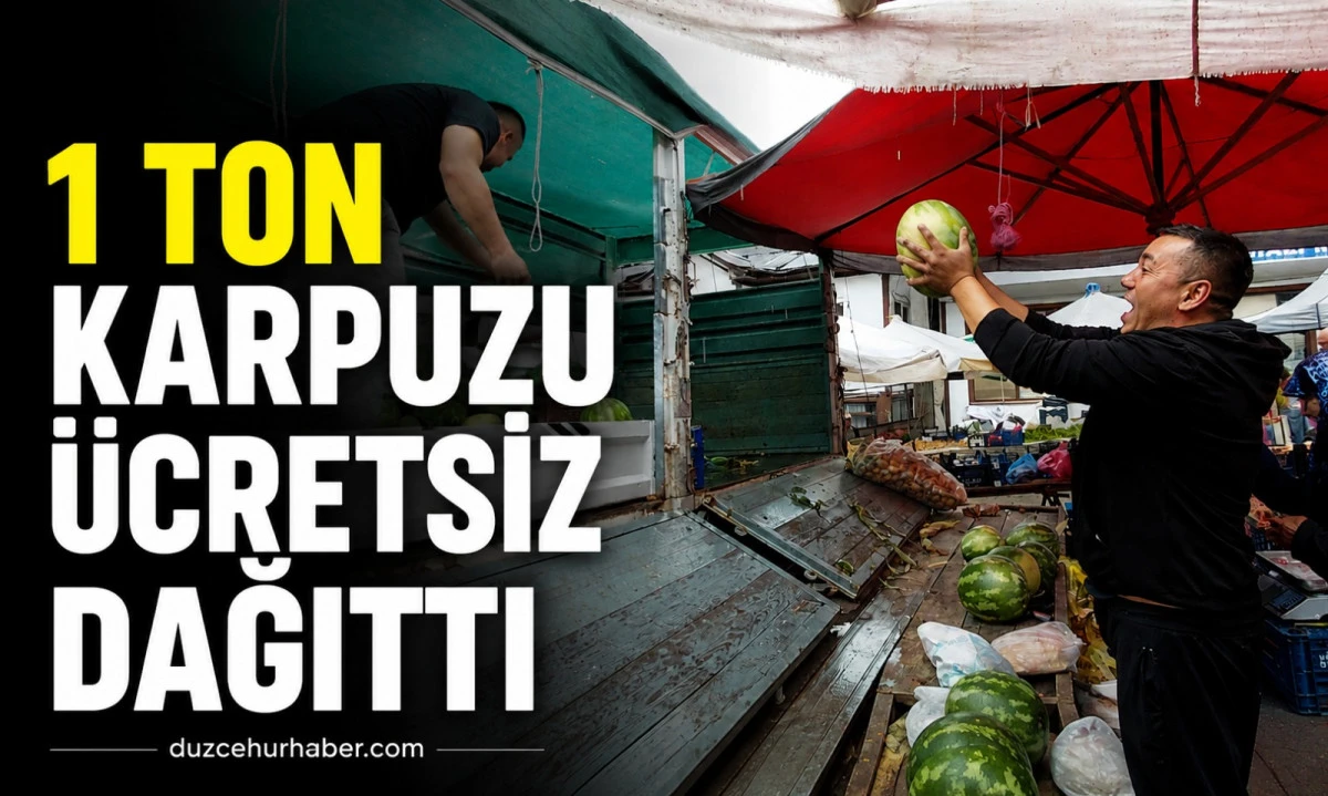 1 Ton Karpuzu Ücretsiz Dağıttı! Vatandaşlar Akın Etti