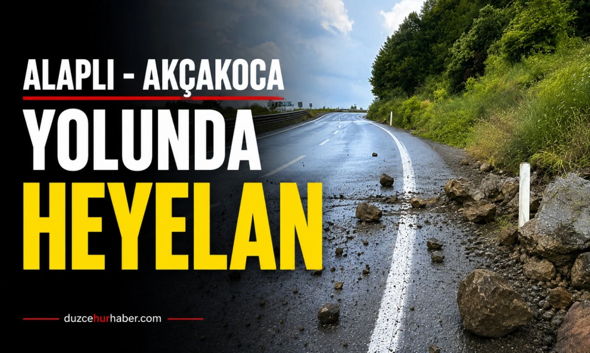 Alaplı-Akçakoca Yolunda Heyelan! Ulaşım Aksadı