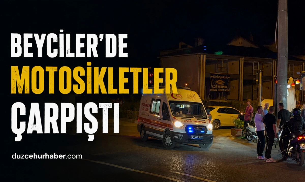 Düzce’de yaya geçidinde iki motosiklet çarpıştı: 3 yaralı