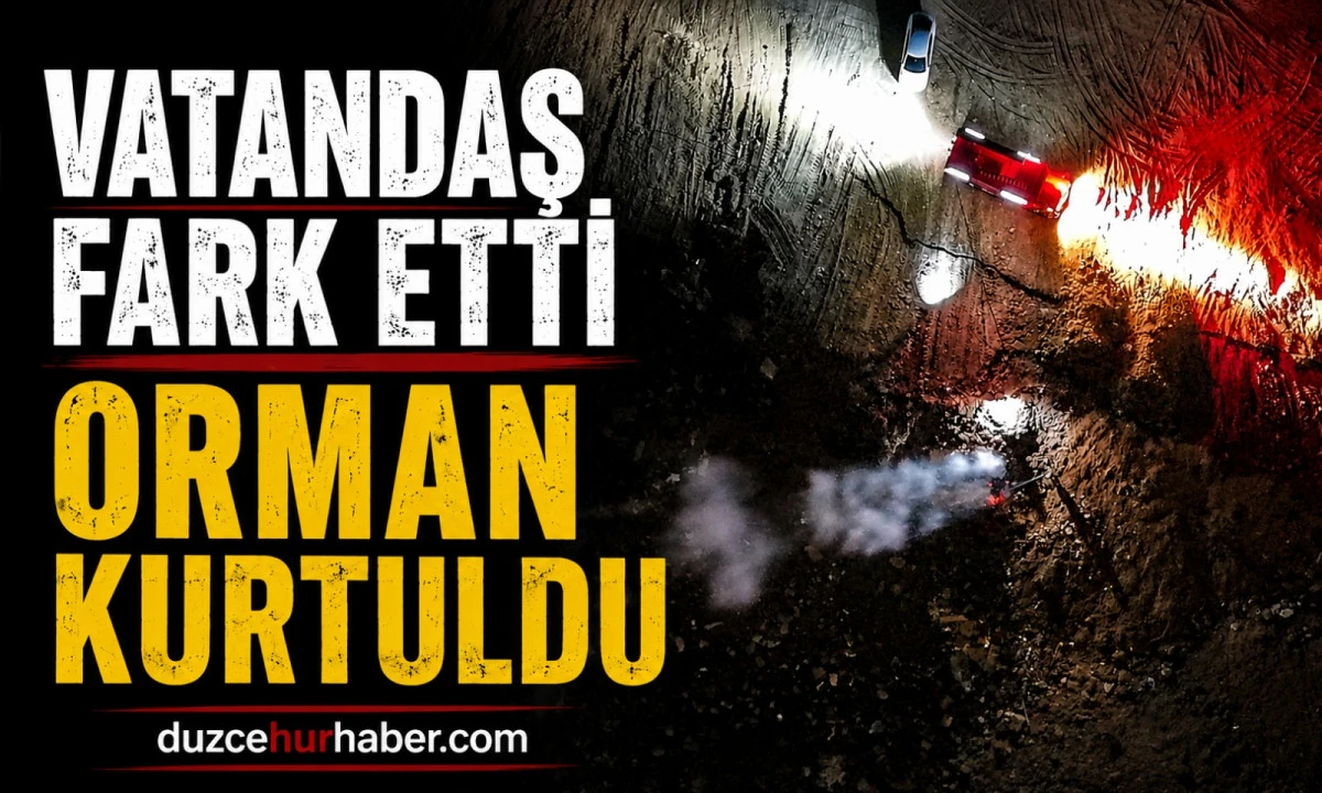 Düzce'de felaket son anda önlendi! Vatandaşın dikkati ormanı kurtardı