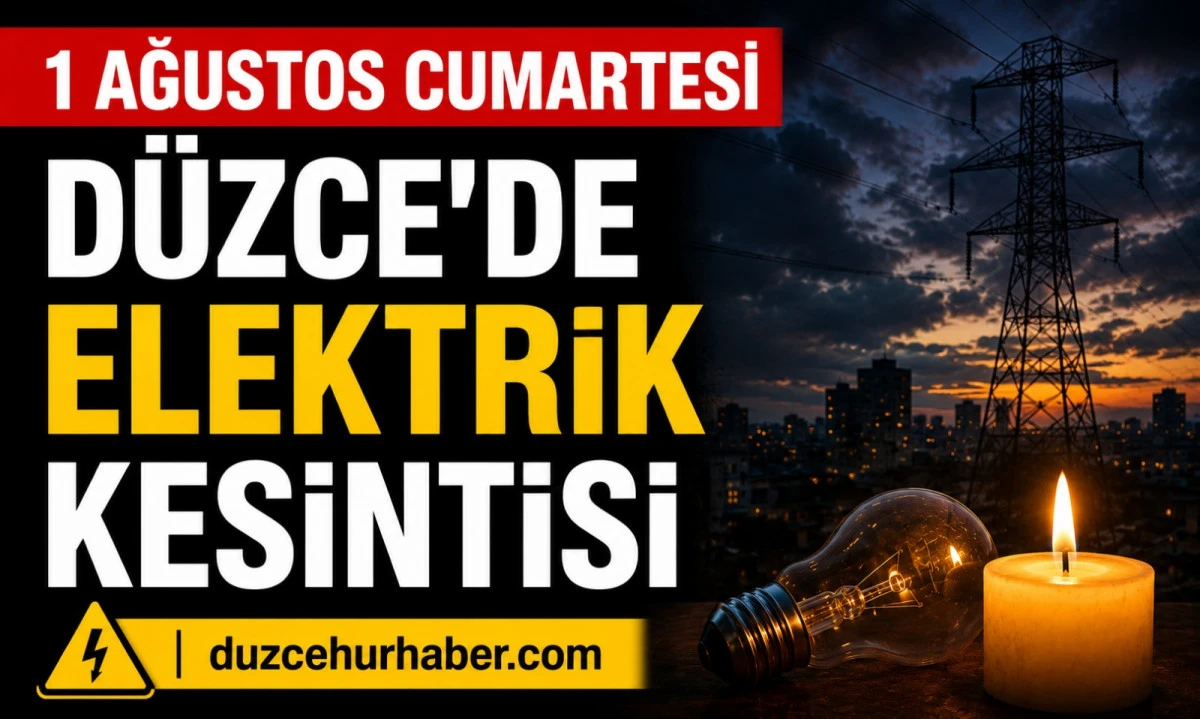 Düzce'de 1 Ağustos elektrik kesintisi: İşte kesinti programı