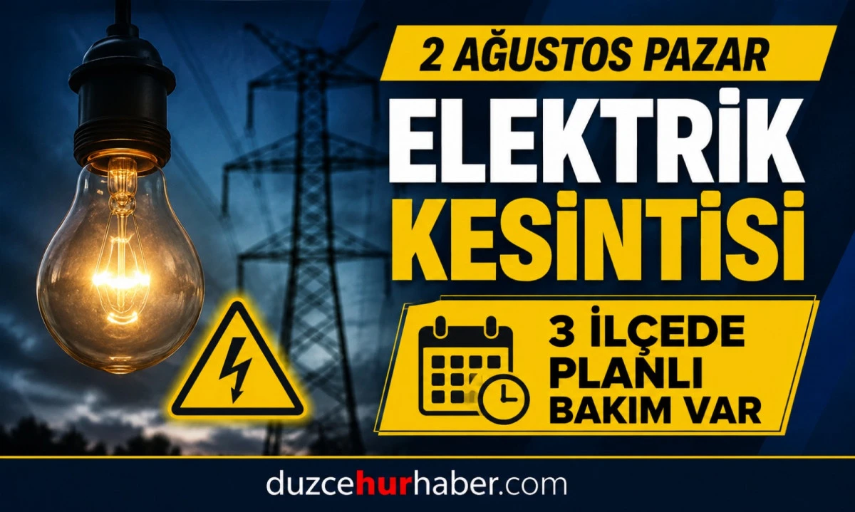 SEDAŞ duyurdu: Düzce'de 2 Ağustos elektrik kesintisi