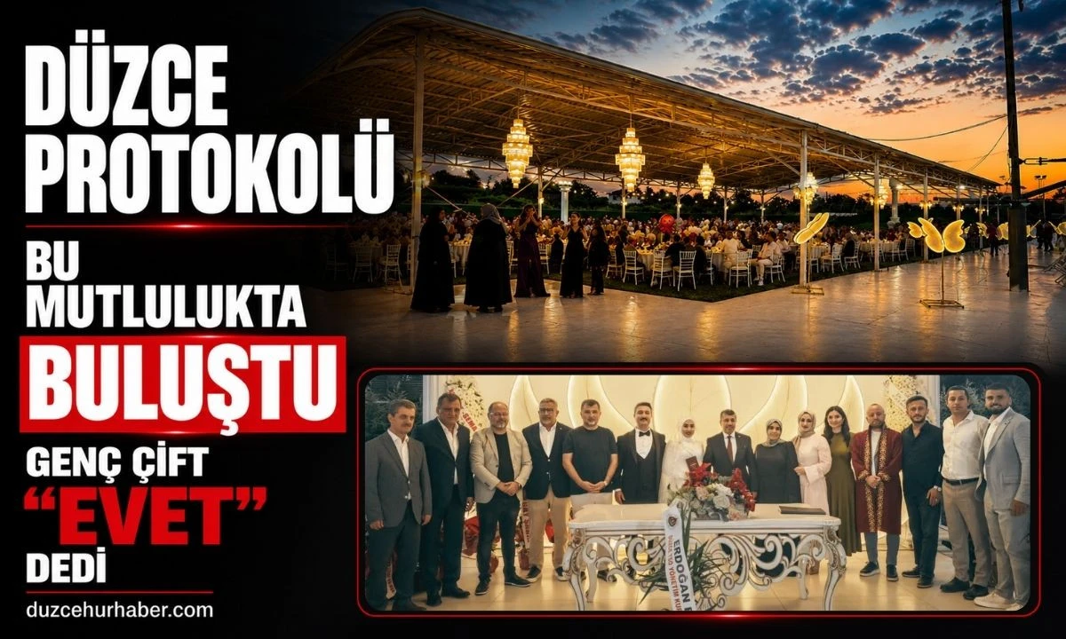 Düzce protokolü bu mutlulukta buluştu! Hilal Günden ile Şahin Kaya dünyaevine girdi