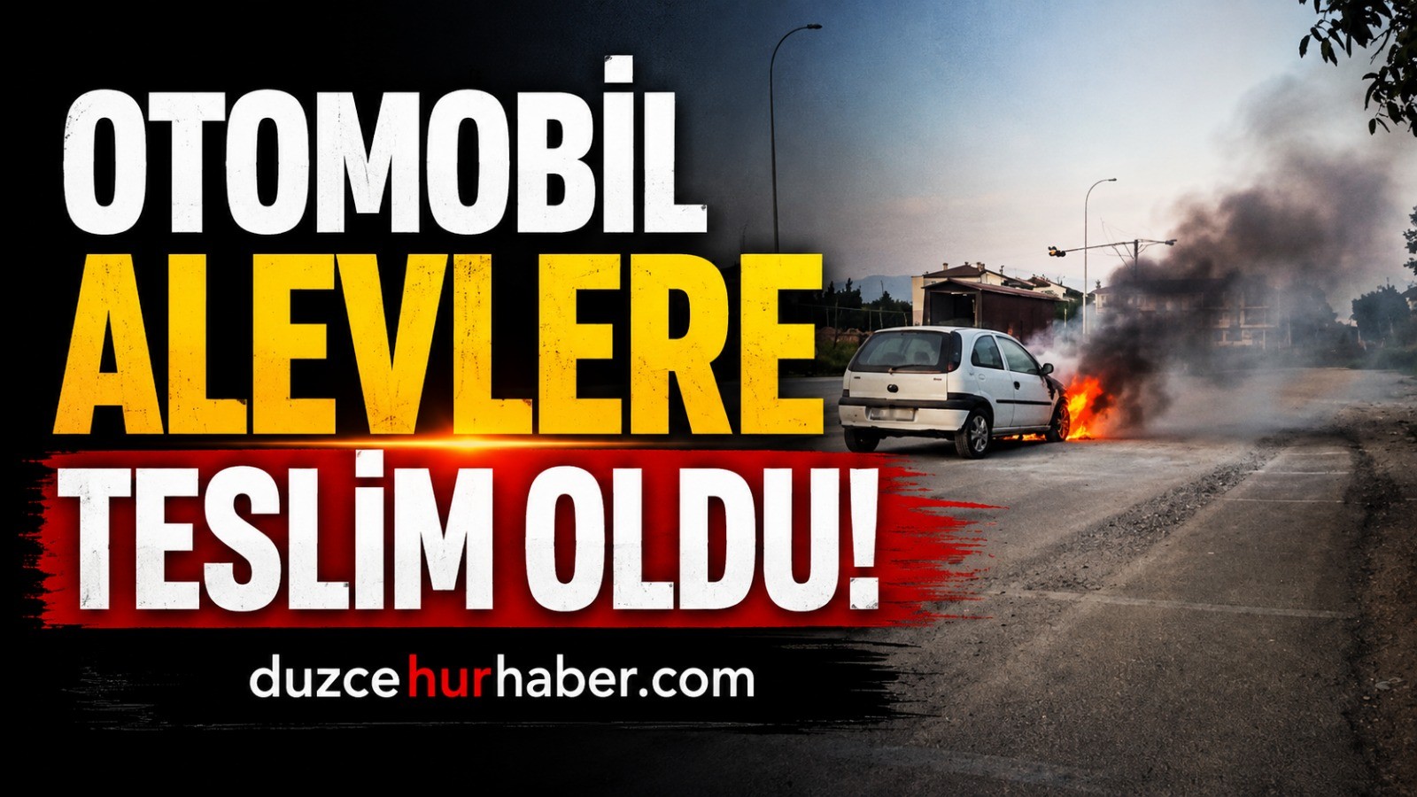 Düzce’de otomobil alev aldı! İtfaiye yetişti