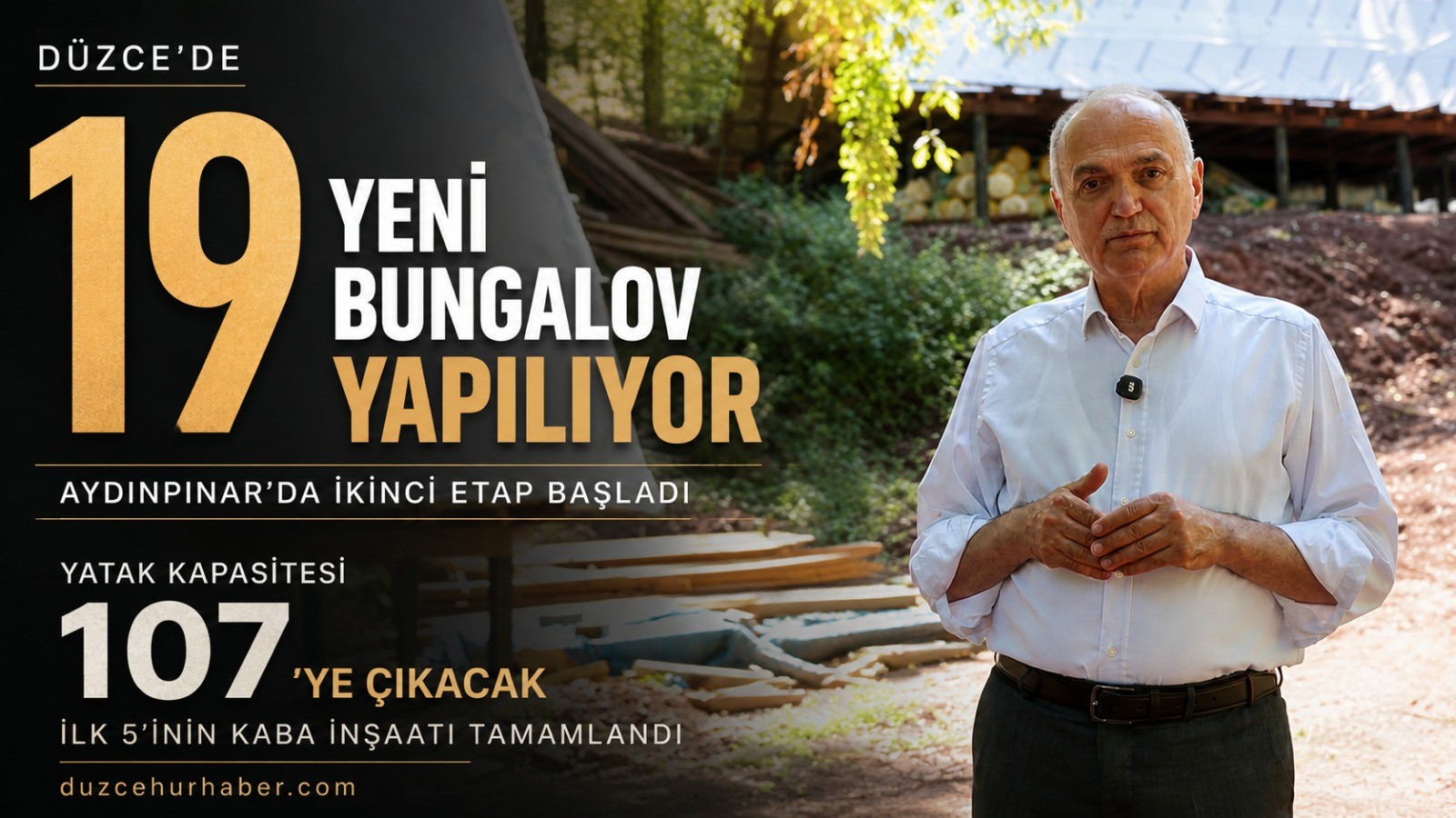 Aydınpınar’da ikinci etap başladı: 19 yeni bungalov yapılıyor