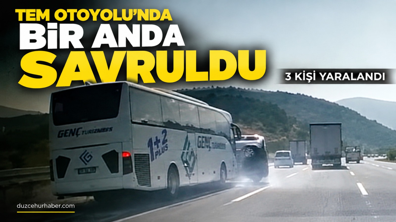 Otobüsün Yanından Geçtiği Anda Savruldu: Kaza Kamerada