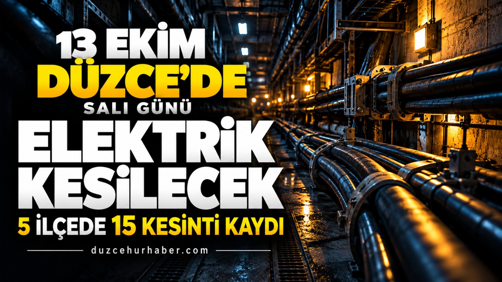 Düzce’de 13 Ekim elektrik kesintisi: 5 ilçede 15 planlı kesinti