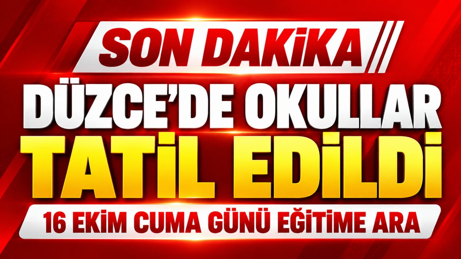 Düzce'de okullar tatil edildi! 16 Ekim Cuma günü okullar tatil