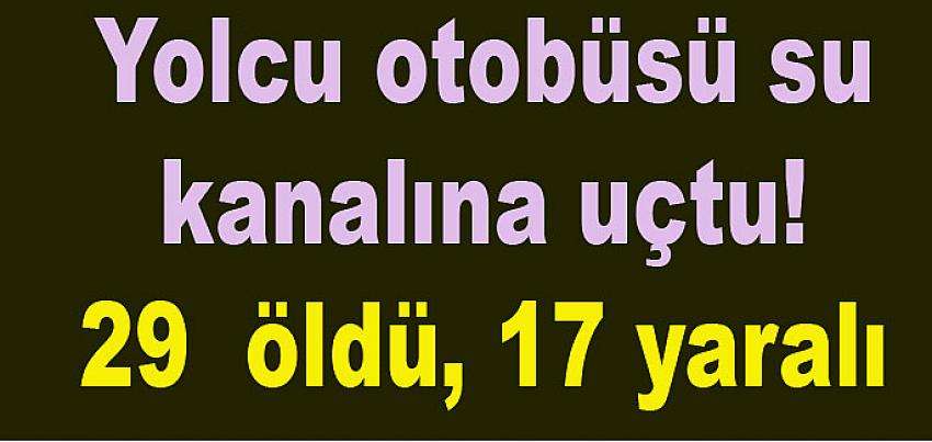 Yolcu otobüsü su kanalına uçtu! 29 kişi öldü, 17 kişi ise yaralandı.