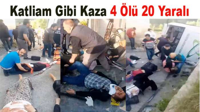 Trabzon'da  FECİ KAZA    4 ölü, 20 yaralı