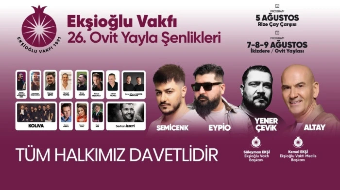 Ekşioğlu Vakfı 26. Ovit Yayla Şenlikleri için geri sayım başladı!