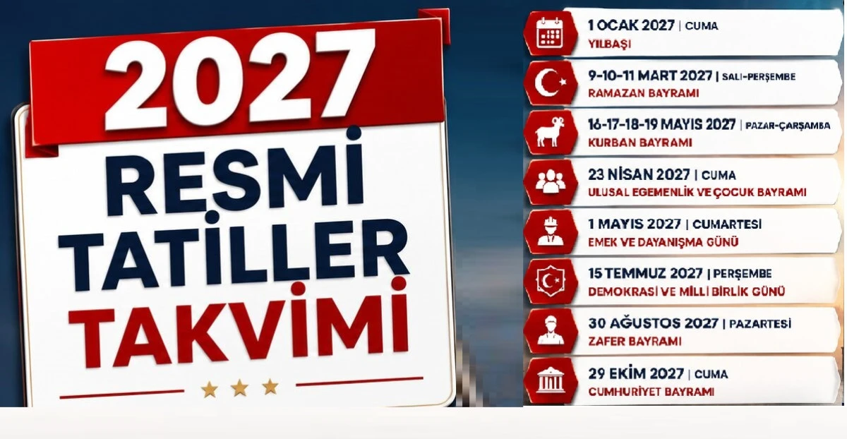 2027 'DE KAMU ÇALIŞANLARIRI TATİLE DOYACAK
