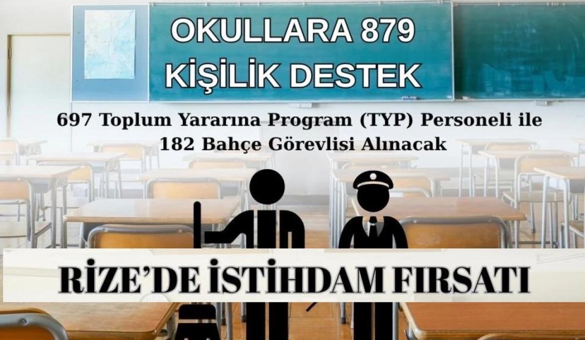 RİZE’DE OKULLARA 879 KİŞİLİK DESTEK VE İSTİHDAM FIRSATI