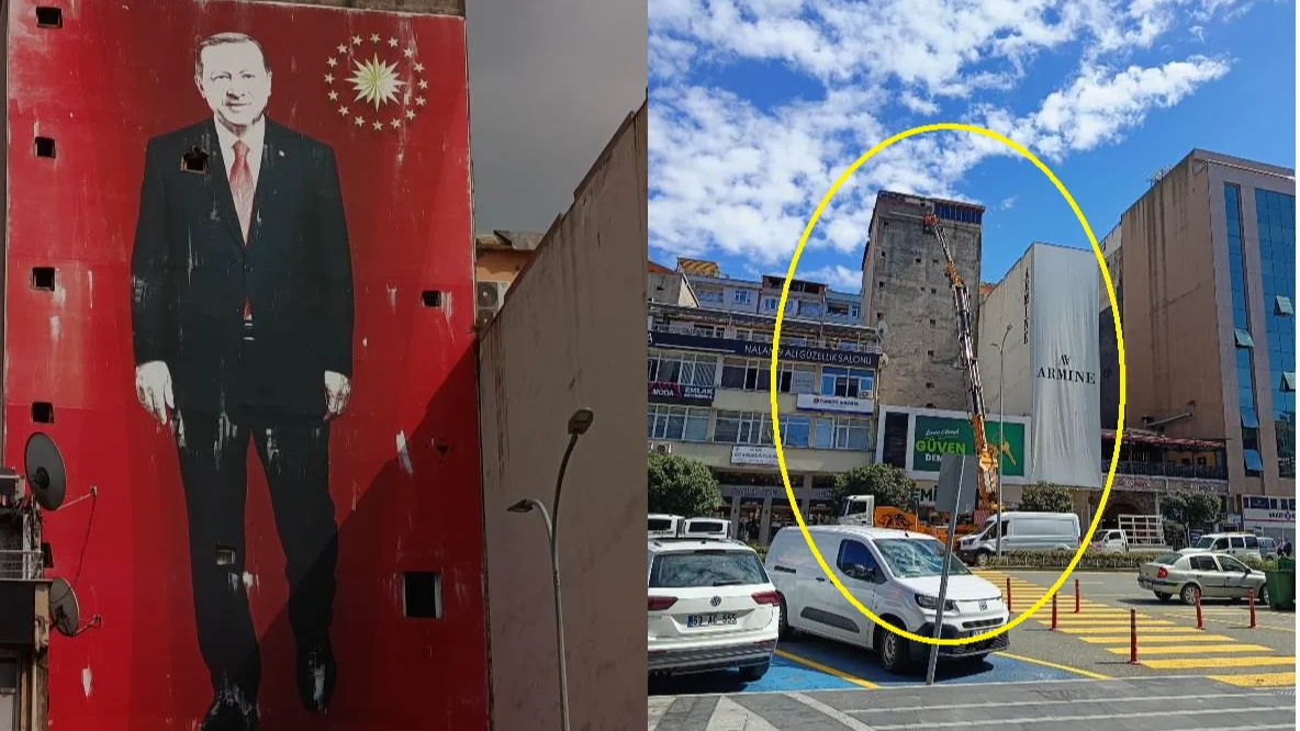 RİZE'DE REİS'IN PORTRESİNE NİHAYET EL ATILDI