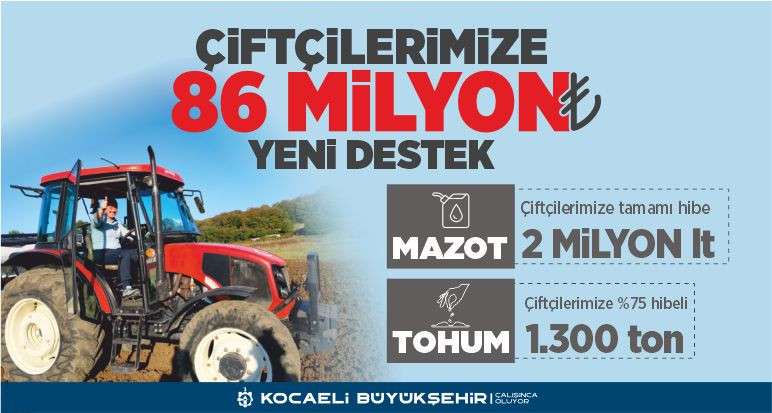 BÜYÜKŞEHİR'DEN ÇİFTÇİLERE DEV DESTEK