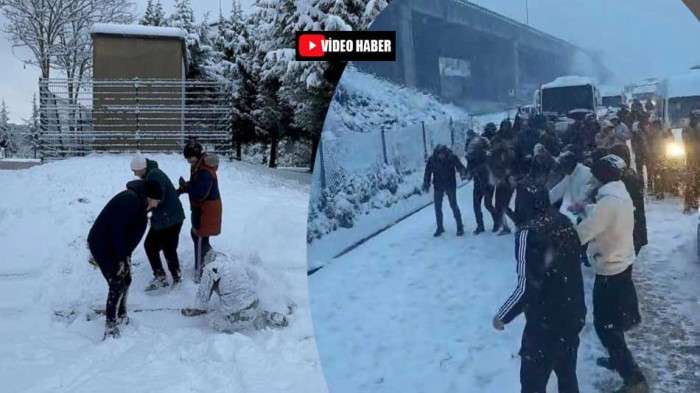 Kocaeli'de kar sevinci. Vatandaşlar böyle eğlendi
