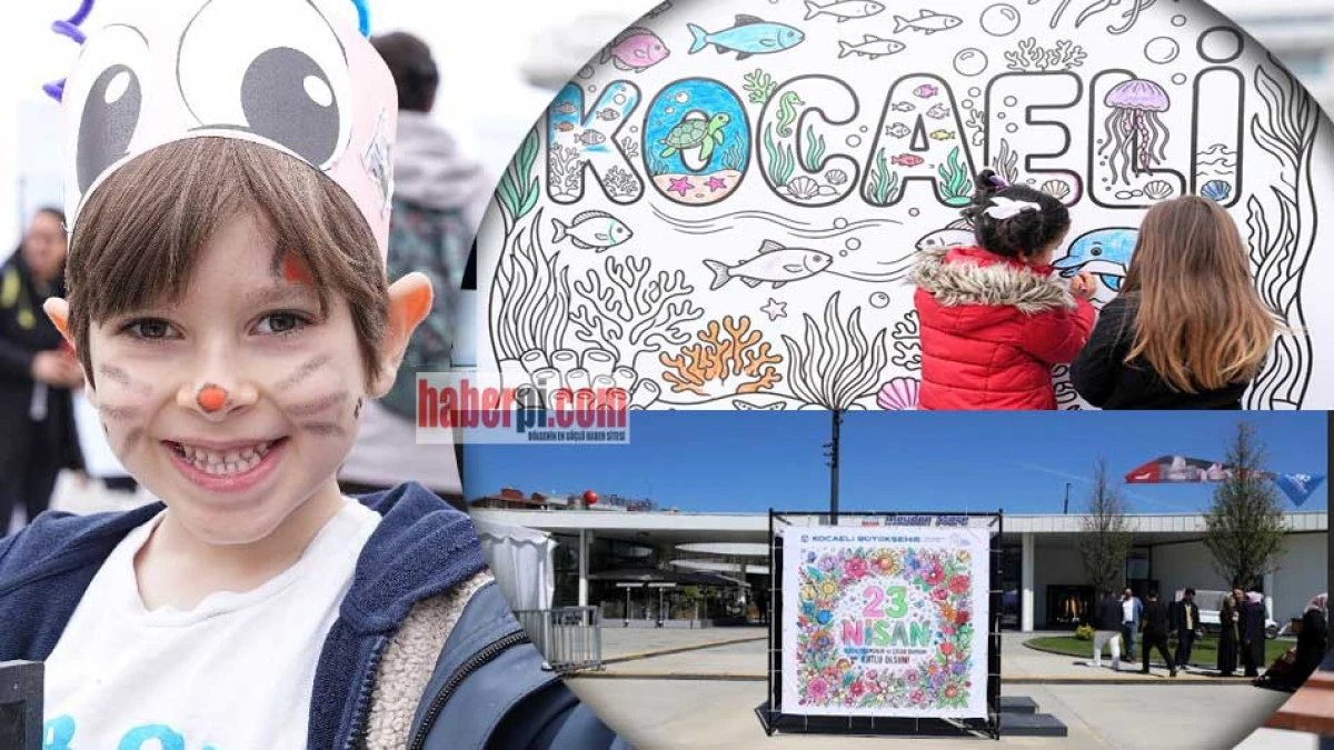  Kocaeli'de minikler dev küpü birlikte boyadı