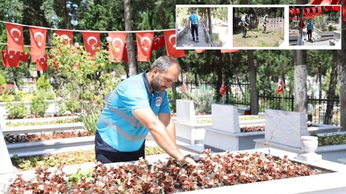 Gebze belediyesi mezarlık ve şehitlikleri ihmal etmiyor