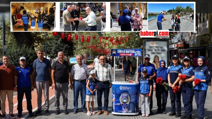 Kocaeli Büyükşehir Zabıtasından vatandaşlara çiçek jesti