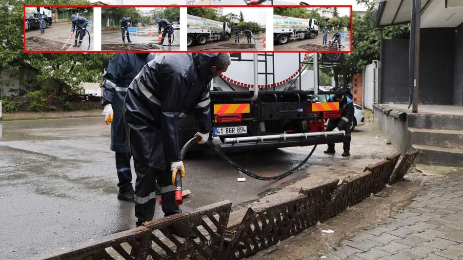 Gebze Belediyesinden sağanak mesaisi